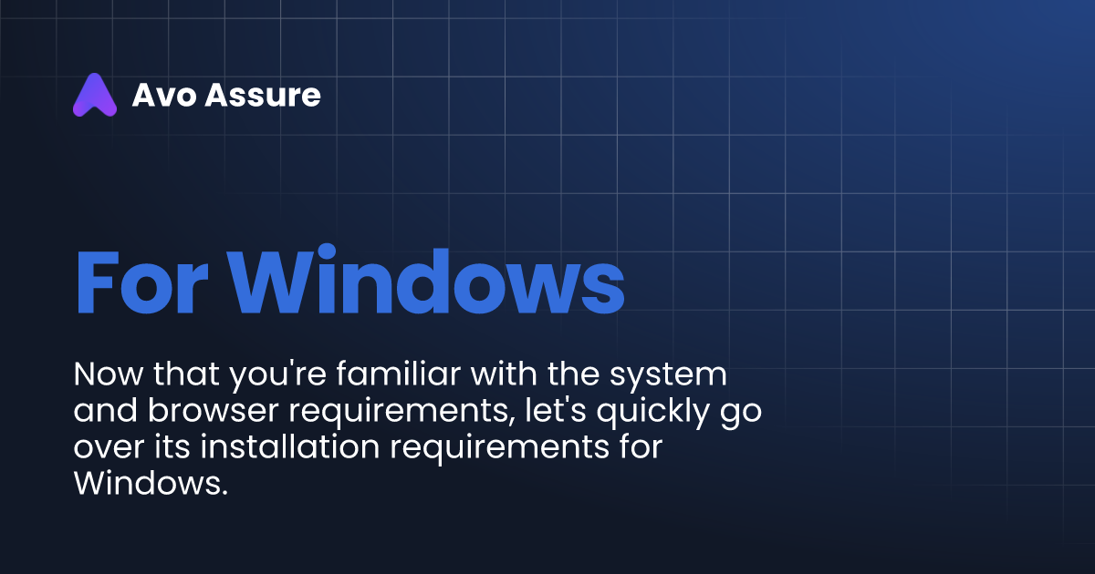 For Windows | Avo Assure