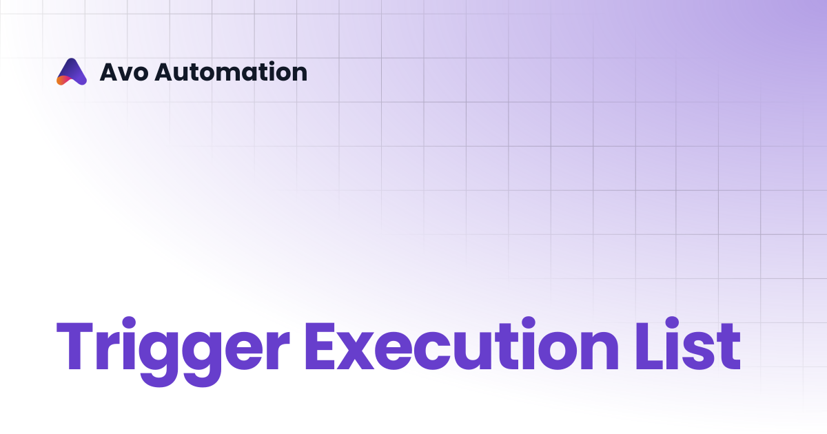 Trigger Execution List | Avo Assure Guide | Avo Automation