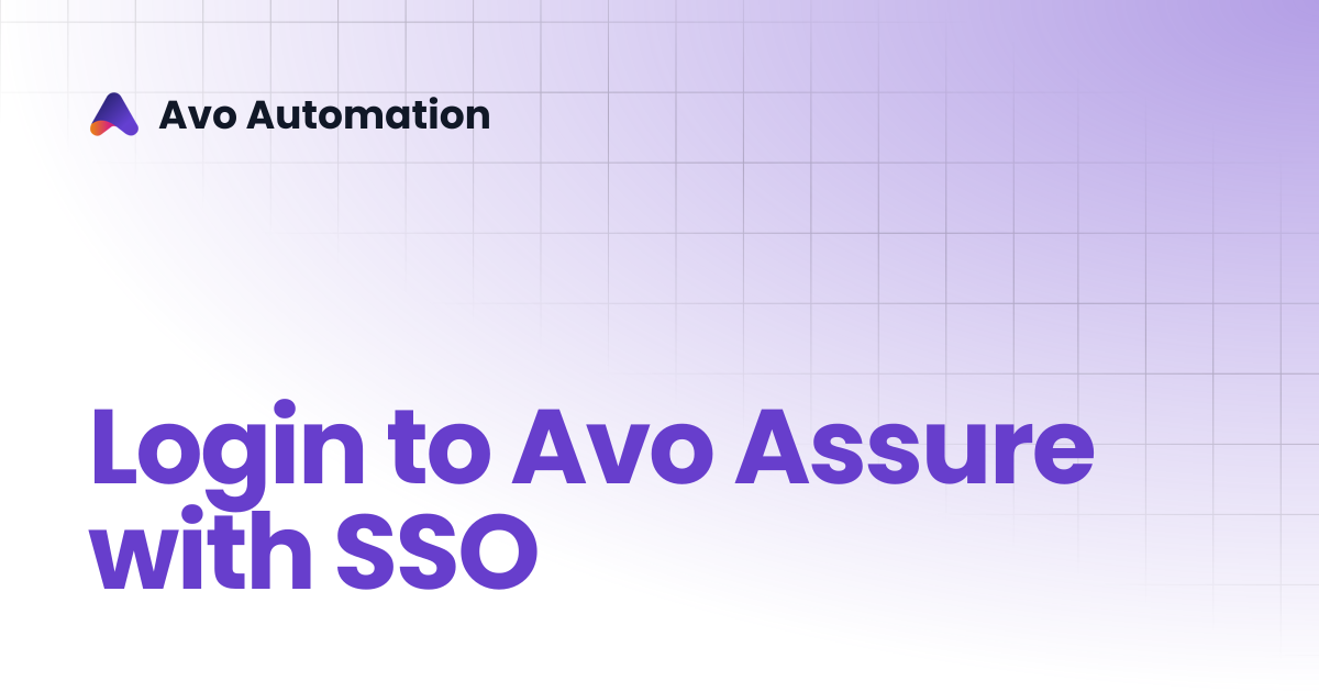 Login to Avo Assure with SSO | Avo Assure Guide | Avo Automation