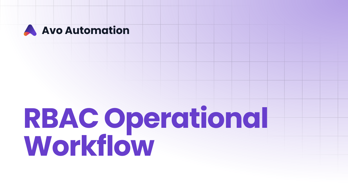 RBAC Operational Workflow | Avo Assure Guide | Avo Automation
